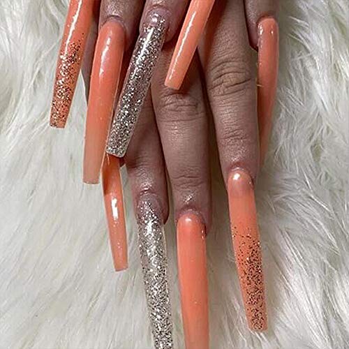 Yimart 100pcs White/Clear/Natural Extra Long Curve Nail Tip UV Gel French Acrylic False Nail Art Salon long Tips (Clear)