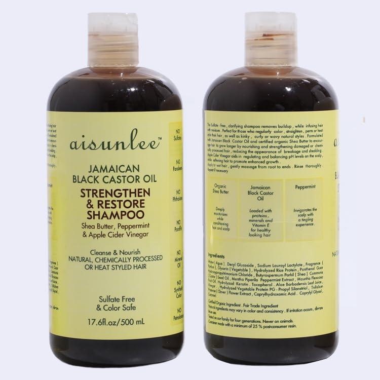 Premium Jamaican Black Castor Oil 4-in-1 Hair Repair Set - Sulfate-Free Shampoo, Conditioner, Leave-In & Serum - Deep Moisture & Strength for Curly