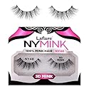Laflare 3D NY Mink Eyelashes, 100% Real Mink Hair Lashes, Luxury Makeup, Natural, Light, Trendy, Variety, Reusable, Multi layered Real Mink Hair…