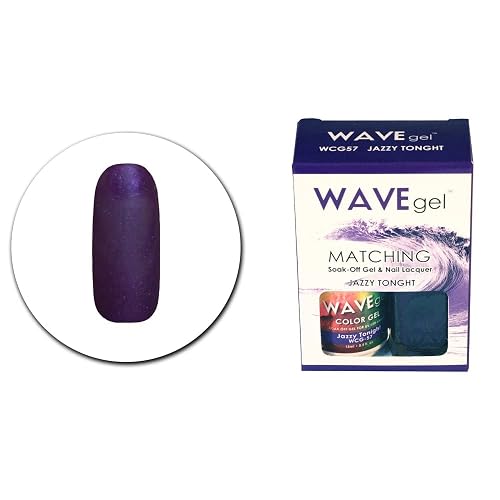 WAVEGEL Soak-0ff Gel & Nail Lacquer Matching Duo Set - Jazzy Tonight - WCG57-57 I 0.5 Oz Beauty & Personal Care WAVE gel
