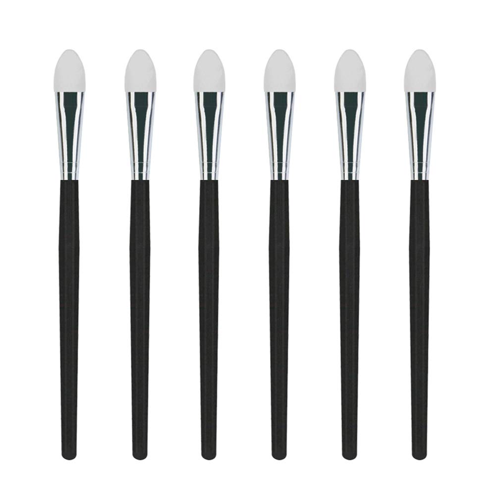 LORMAY 6 Pcs Silicone Eyeshadow and Lip Mask Makeup Brushes, Professional Tools for Applying crème or Liquid Eye Shadows and Lip Colors