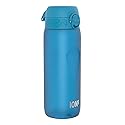 Ion8 Water Bottle, 750 ml/24 oz, Leak Proof, Easy to Open, Secure Lock, Dishwasher Safe, BPA Free, Flip Cover, Carry Handle, Soft Touch Contoured