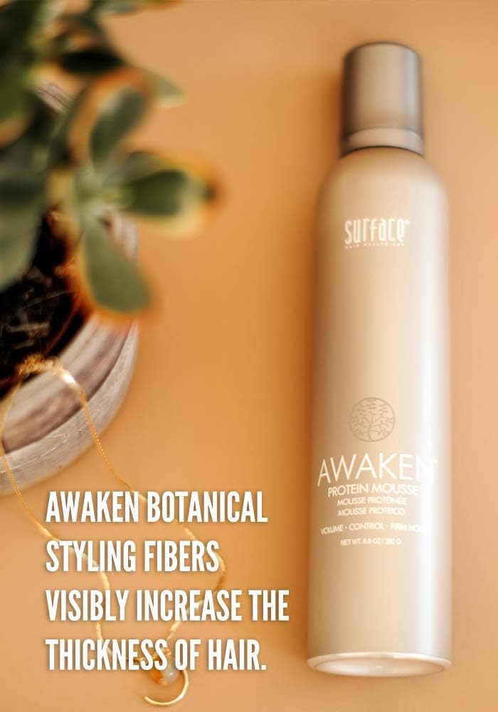Surface Hair - Awaken Mousse: Color Safe, Volumizing, Firm Hold Hair Mousse to Thicken Hair, Sulfate-Free, Paraben-Free, 8.8 oz