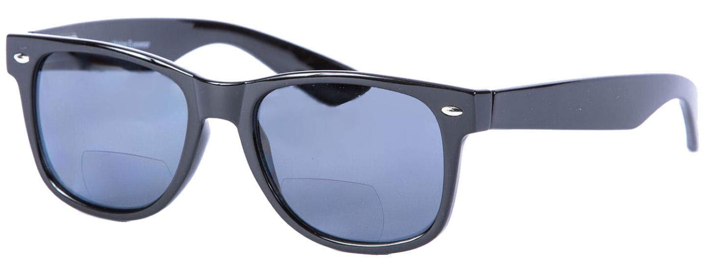 Lovin Rays" Polarized Sunglasses with Nearly Invisible Line Bifocal for Men and Women (Gloss Black, 1.75)