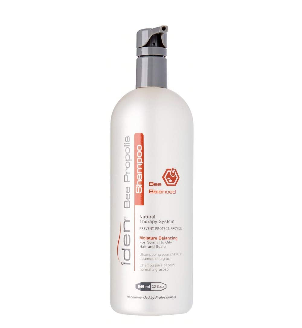 IDEN Bee Propolis Bee Balanced Shampoo, For Normal to Oily Hair, Gently Cleanses Buildup, Jojoba & Apricot Kernel Oils, 32 fl.oz