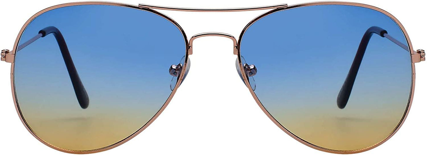 Classic Aviator Style Sunglasses Brown Color Lens Bronze Color Frame UVB Protection 3 Pairs