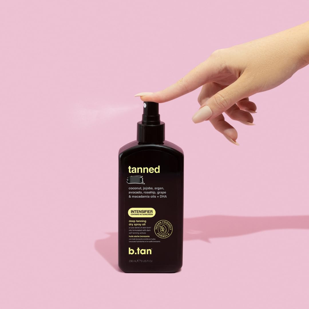 b.tan Best Tanning Oil | Get Tanned Intensifier Dry Spray - Fast, Dark Outdoor Sun Tan From Tan Accelerating Actives, Packed with Moisturizing Oils Beauty and Personal Care B.TAN