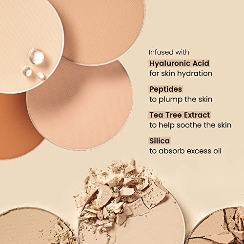 JOAH Perfect Complexion Cashmere Powder Foundation, Medium Face Coverage, Matte Finish, Korean Makeup, Compact Design For Oily & All Skin Types, 16