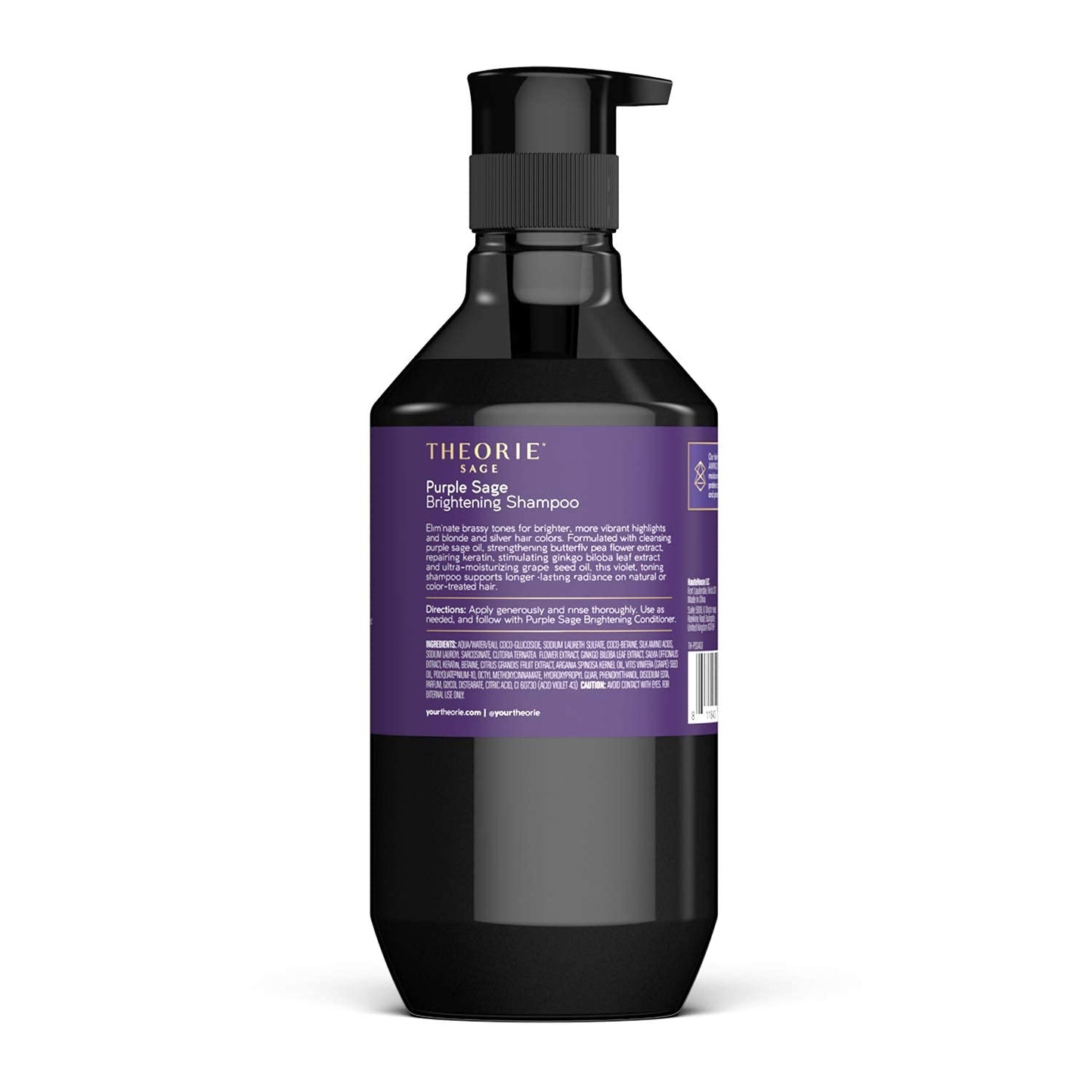 Theorie Purple Sage Brightening Shampoo- Balance, Tone & Brighten Blonde, Silver, Grey, Bleached, Color Treated or Highlighted Hair, Eliminate