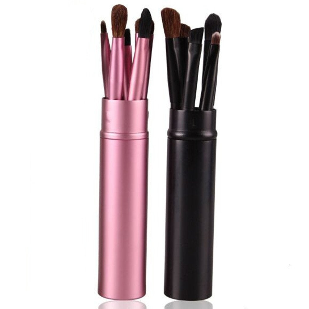 Mokale 5 Pieces Professional Eyeshadow Brush Makeup Kit Designer Cosmetic Eye Makeup Tools With Luxury Case Synthetic & Goat Hair Stylish Ergonomic