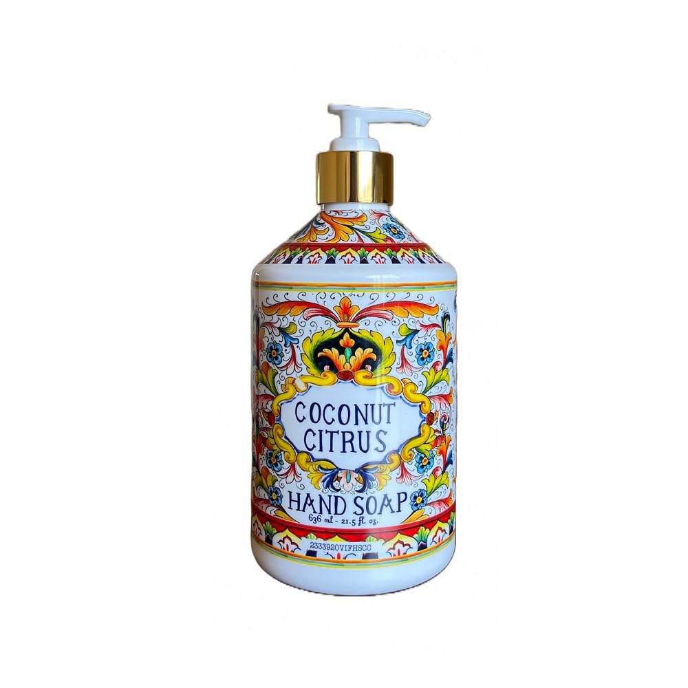 Home and Body Company Hand Soap Villa Flora Collection 16 FL/473ml Bottles infused with Essential Oils (SET OF 4) Sea Salt Verbena, Coconut Citrus