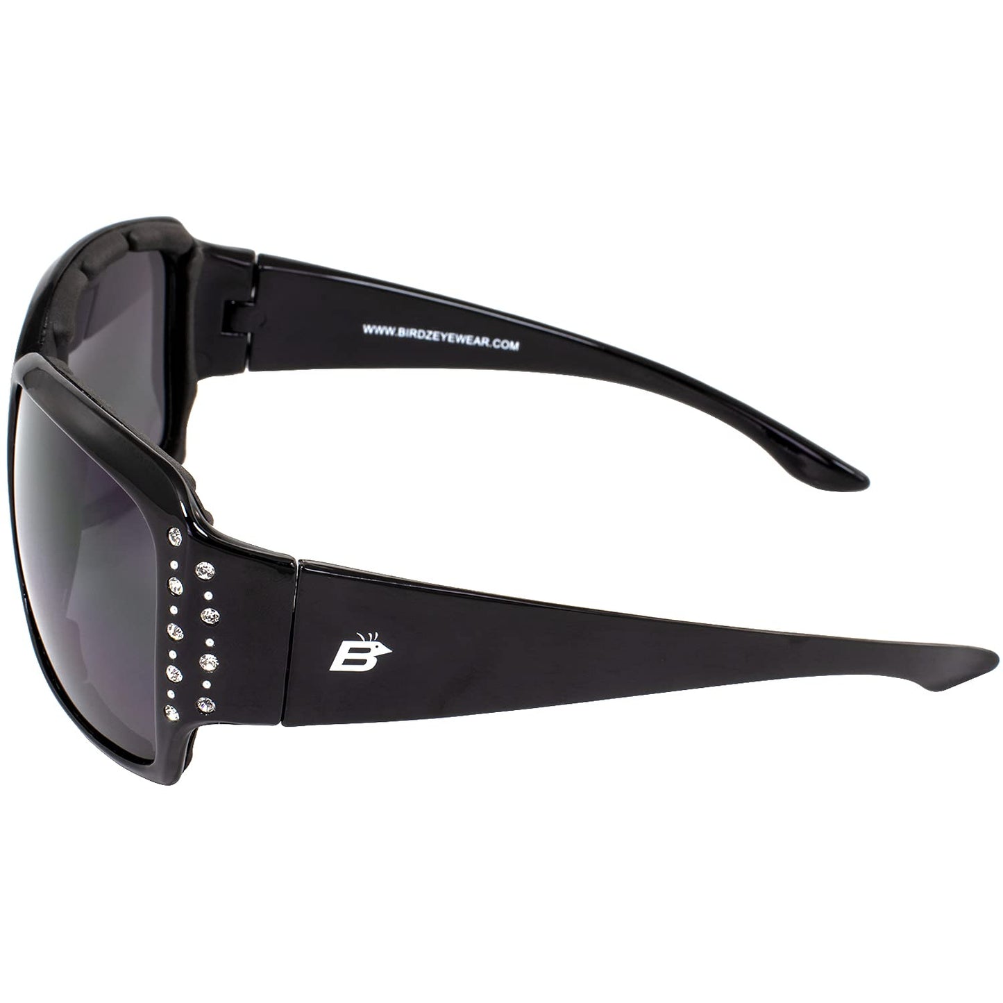Birdz Eyewear LadyBird Women's Padded Motorcycle Sunglasses 3 Pairs Rhinestone Black Frames