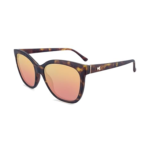 Knockaround Deja Views Polarized Sunglasses for Women - Impact Resistant Lenses & Full UV400 Protection, Matte Tortoise Shell/Rose Gold