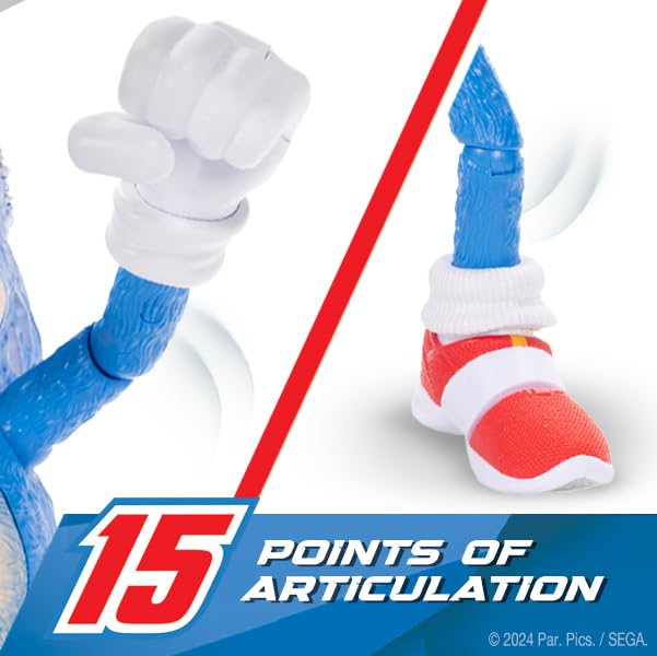 Sonic The Hedgehog 3 Ultimate Talking Sonic 12-Inch Figure, Features 30+ Iconic and Humorous Phrases and Sounds from The Movies, Light-Up Eyes