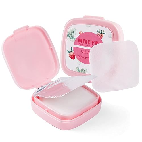 80PCS Nail Polish Remover Pads in Box, Easy to Carry | Instant Removal | Lint Free Nail Polish Wipes for Natural Air-Dried Water/Oil Based Nail Polish