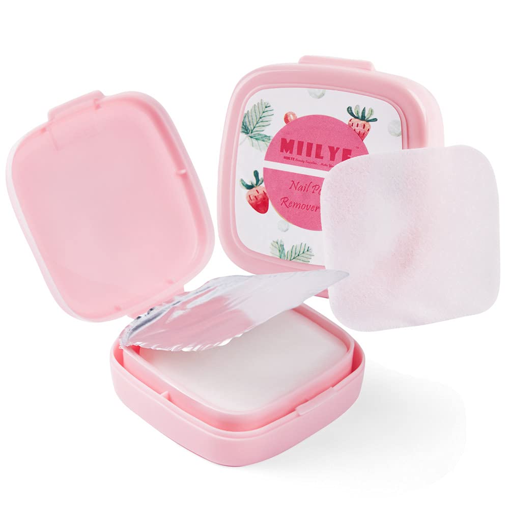 80PCS Nail Polish Remover Pads in Box, Easy to Carry | Instant Removal | Lint Free Nail Polish Wipes for Natural Air-Dried Water/Oil Based Nail Polish