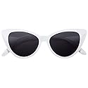 Online-Welcome OWL Vintage Cat Eye Sunglasses Smoke Lens White Frame