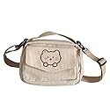 GGOOB Kawaii Corduroy Crossbody Bag (Beige) - Handbag, Unisex-Adults, 17*6*15 cm (L*W*H)