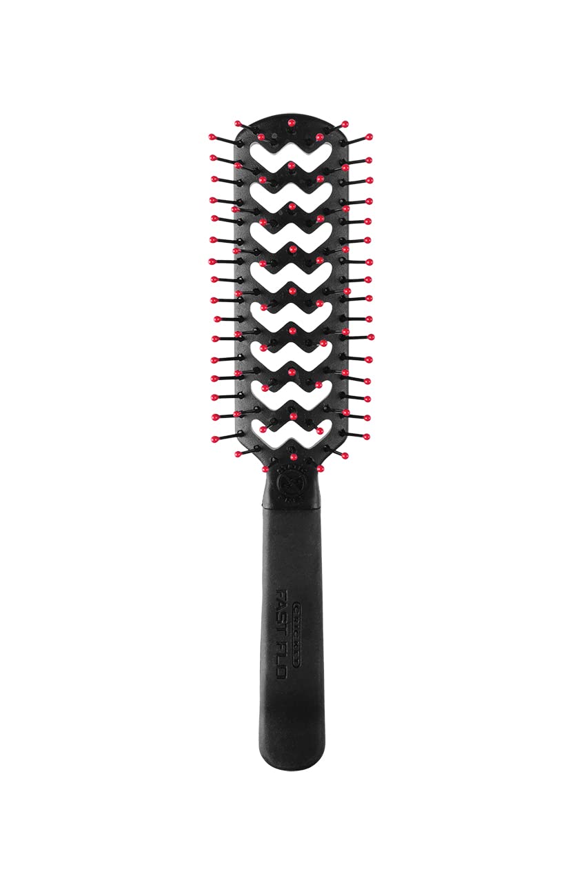 Cricket Static Free Fast Flo Vent Hair Brush - Quick Blow Drying, Easy Styling, and Tangle-Free Detangling for All Hair Types, Long, Short, Thick