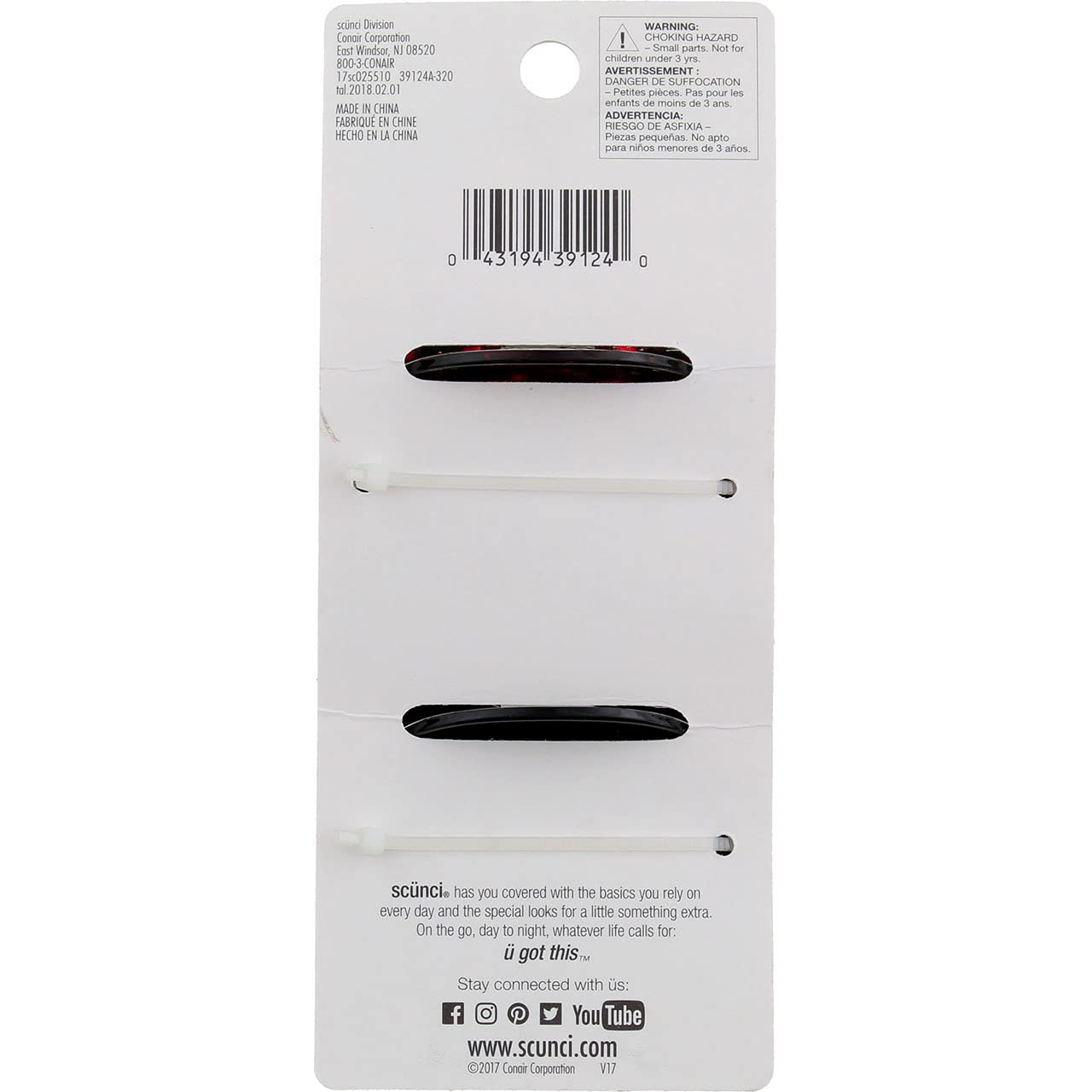 Scunci No Slip Grip Clips, 2.08 Ounce
