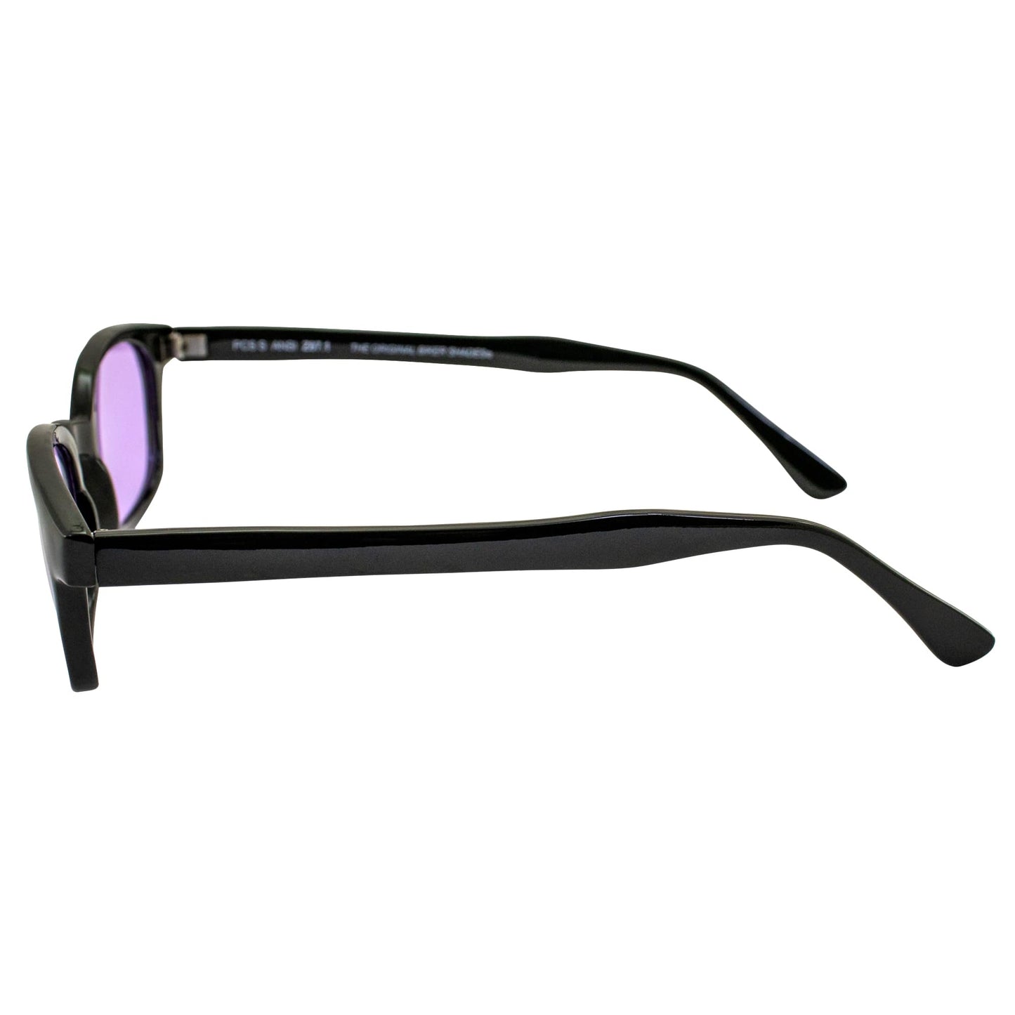 Pacific Coast X-Kd's Biker Purple Lenses Black Frames Sunglasses