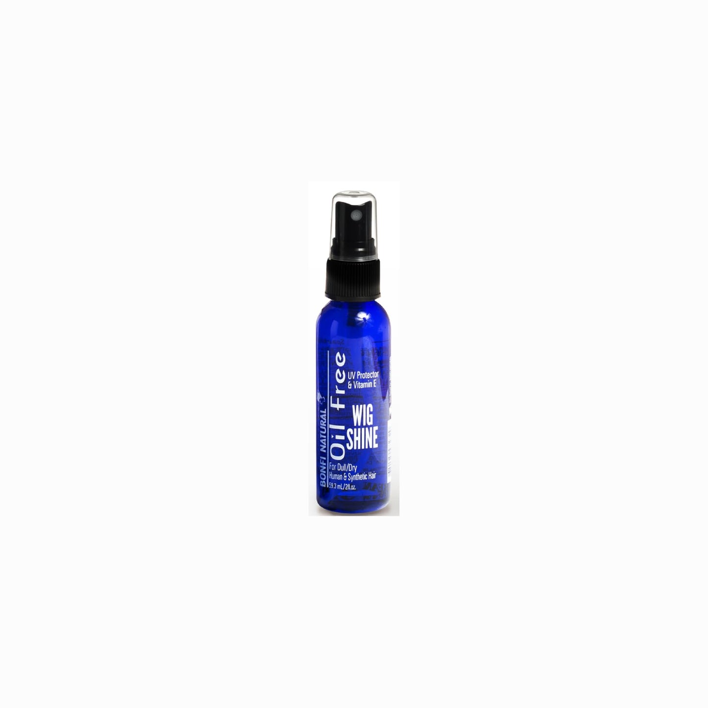 Bonfi Natural 2 oz Oil-Free Wig Shine Spray - Lightweight Gloss & Frizz Control for Wigs, Weaves & Natural Hair