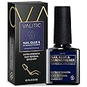 Valitic Strong Nail Glue and Strengthener - Quick Dry Brush On Gel for Long Lasting Nails - Adhesive Bond for False Nails - Strengthener for Nail Tips