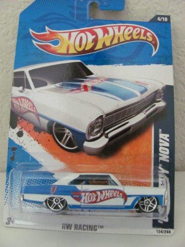 Hot Wheels 2011 154/244 - HW Racing 4/10 - 66 Chevy Nova (White)