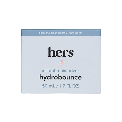 hers Hydrobounce Instant Moisturizer - Hyaluronic Acid, Squalane, & Probiotic Formula - Lightweight Daily Face Cream - Hydrating Vegan Facial Lotion