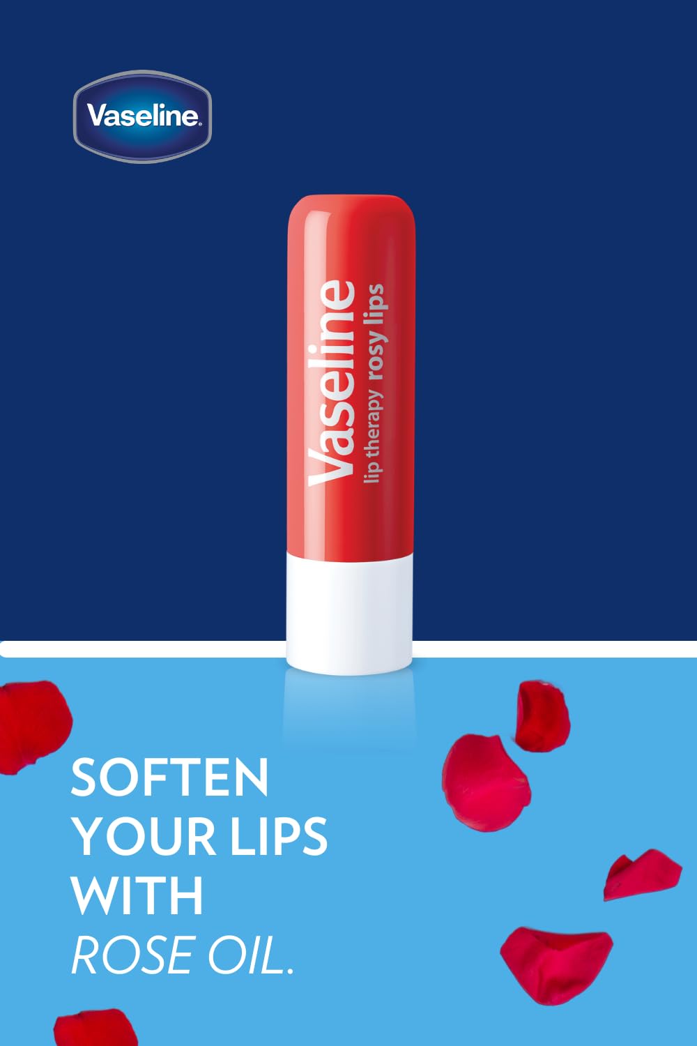 Vaseline Lip Therapy Care Rosy, Fast-Acting Nourishment, Ideal for Chapped, Dry, Cracked, or Damaged Lips, Lip Balm, 2-Pack of 2, 0.16 Oz Each, 4 Lip