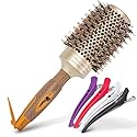 Fagaci Professional Large Round Brush with Natural Boar Bristles for Blow Drying, Nano Technology Ceramic+Ionic for Hair Styling, Volumizing