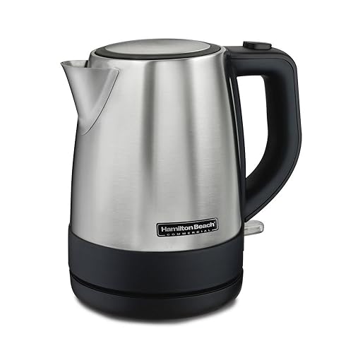 Hamilton Beach Commercial HKE110 1 Liter Hot Water Tea Kettle, Hospitality Rated, Stainless Steel