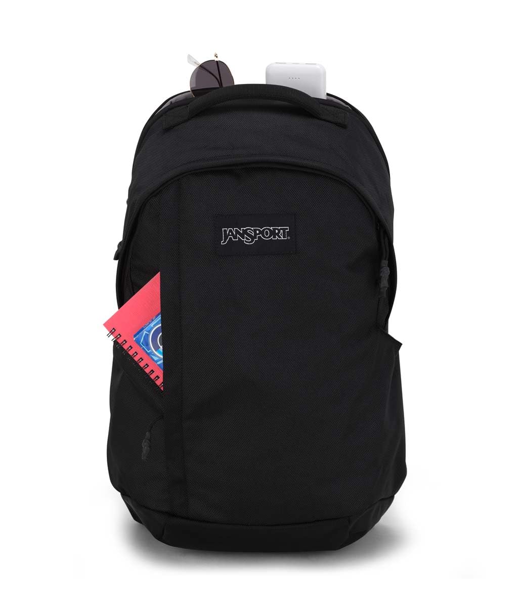 JanSport Station Pack - Large Backpack with Side Access Padded Laptop Sleeve, Dual Water Bottle Pockets, and Organizer Loft Pocket, Black