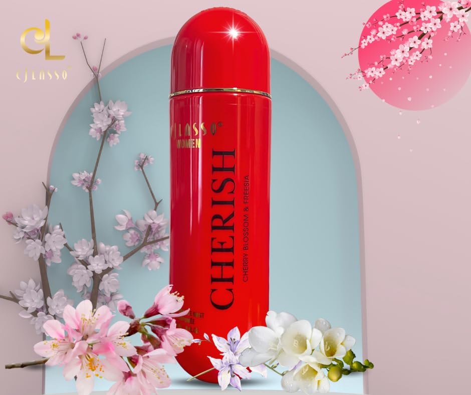 CJ Lasso Cherish Body Mist, Cherry Blossom and Freesia Fragrance, Sweet and Fruity Scent, Women's Body Mist Beauty & Personal Care CJ Lasso