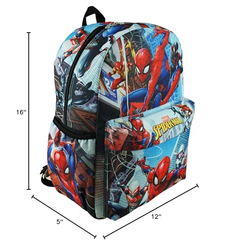Spider-Man Deluxe Oversize Print Large 16" Backpack with Laptop Compartment - A17704