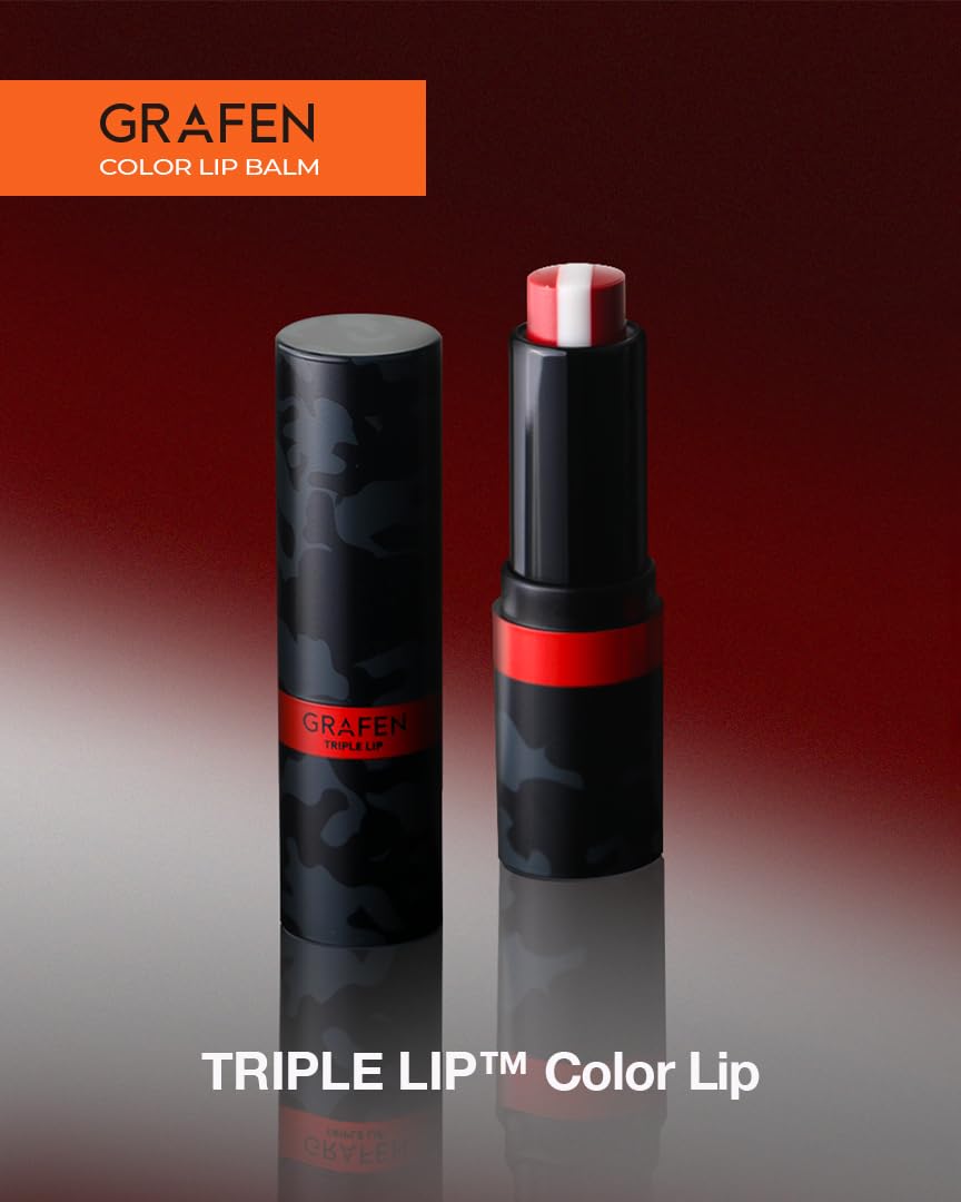 Grafen Triple Lip™ Tinted Lip Balm - Natural Color Lip Care with Moisture, MATT FINISH, Nourishing Oils for Soft & Healthy Lips (Multiple Shades) Beauty and Personal Care GRAFEN