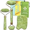 Matykos Jade Roller for Face and Gua Sha Set - 2 Anti-Aging Facial Rollers and Gua-Sha Facial Tool - Face and Body Massager for Your Skincare Routine