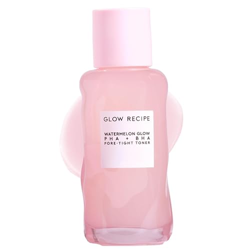 Glow Recipe PHA + BHA Face Toner, Korean Exfoliating Toner for Pores, Gentle Chemical Exfoliant + Hydrating Toner, Watermelon, Cactus Water + Glycerin