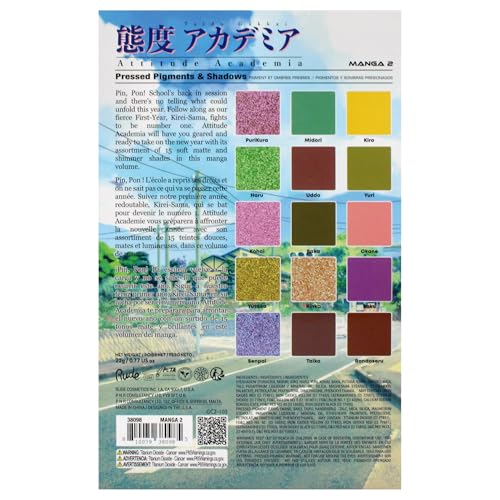 Manga Collection Pressed Pigments and Shadows Palette - Attitude Academia by Rude Cosmetics for Women - 0.77 oz Palette
