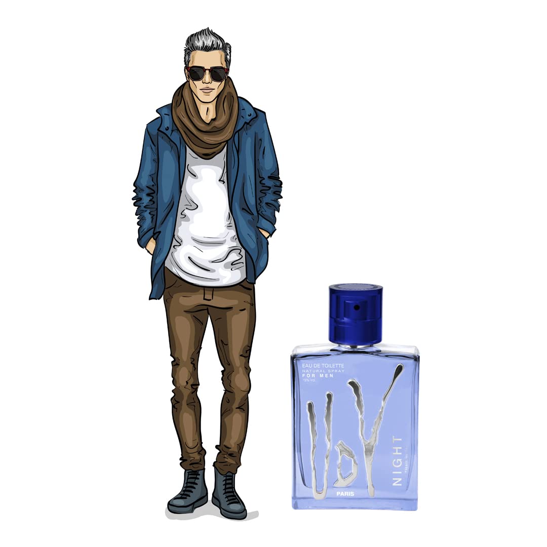 Ulric De Varens NIGHT - Eau De Toilette for Men - Captivating, Enchanting, and Luxurious- Easy to Love, Manly, and Notes of Bergamot, Mandarin