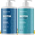 Rosemary Biotin Shampoo and Conditioner Set - Volumizing Shampoo and Conditioner for Thinning Hair for Women & Men with Nourishing B Vitamins - Color