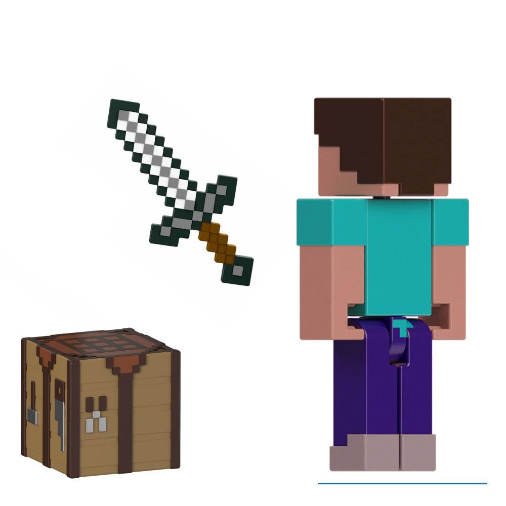 Mattel Minecraft Action Figure & Accessories 2-Pack with Steve in 3.25-inch Scale, Collectible Toy Set