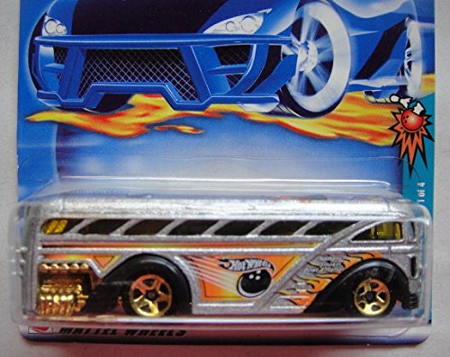 Hot Wheels Silver/Orange Surfin' School Bus #059 Series 1 of 4 Gold 5 Spoke Wheel