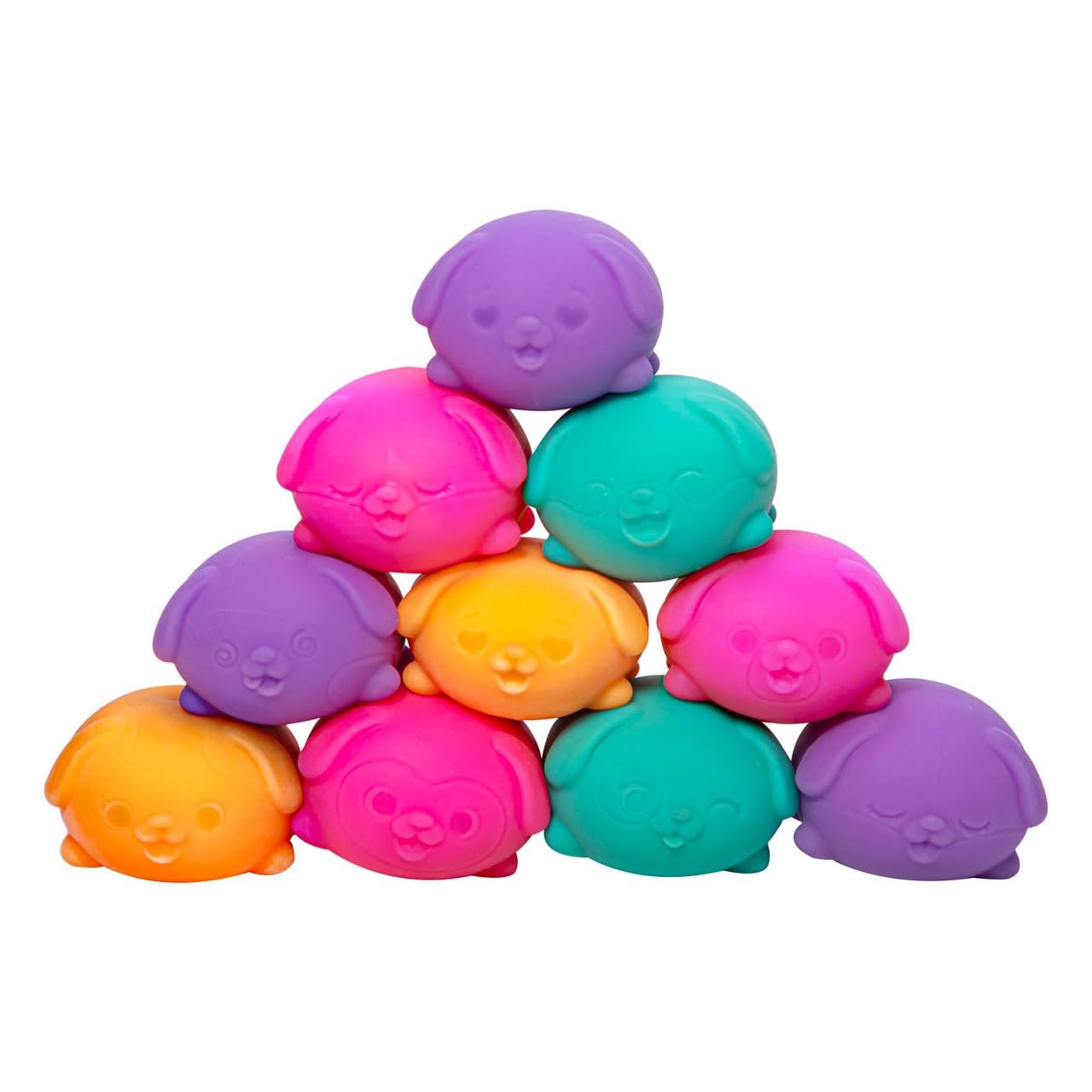 Schylling NeeDoh Teenie Funky Pups - Sensory Squeeze Toy - Contains 3 Mini Groovy Globs - 1.5" Wide - Color May Vary (Pack of 1)