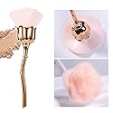 KuAoyoja Nail Art Dust Powder Remover, Pink Rose Soft Brush Acrylic Nail Arts Manicure Dust Cleaner Brush for Nail Trimming Cleaning Makeup Brush