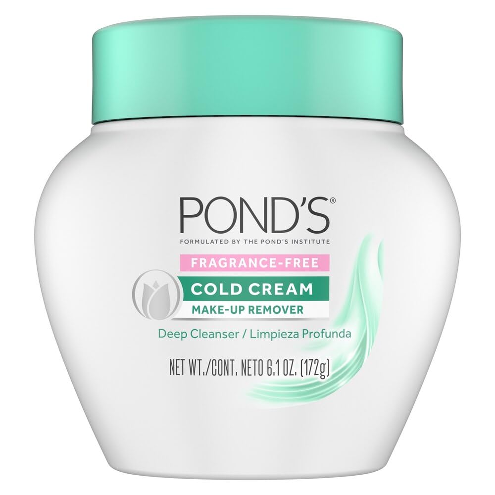 POND’S Cold Cream Cleanser 6.1 oz – Fragrance-Free Makeup Remover & Deep Facial Cleanser | Moisturizing, Non-Comedogenic, Dermatologist Tested