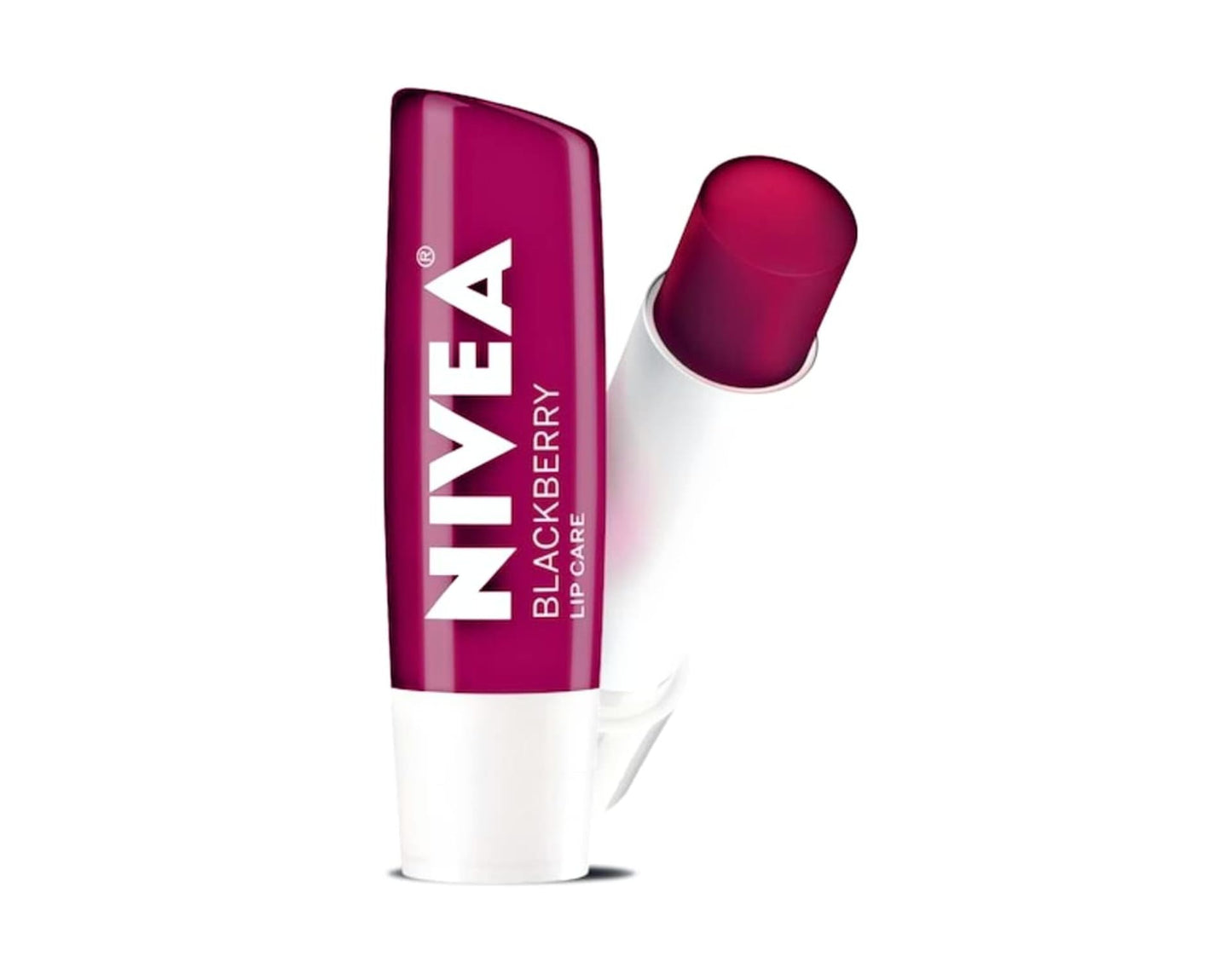 NIVEA Blackberry Lip Care, Tinted Lip Balm with Shea Butter, Nourishing Oils and Vitamin C & E, 3-in-1 Moisture, Repair (for Dry Lips) and Color, 0.17