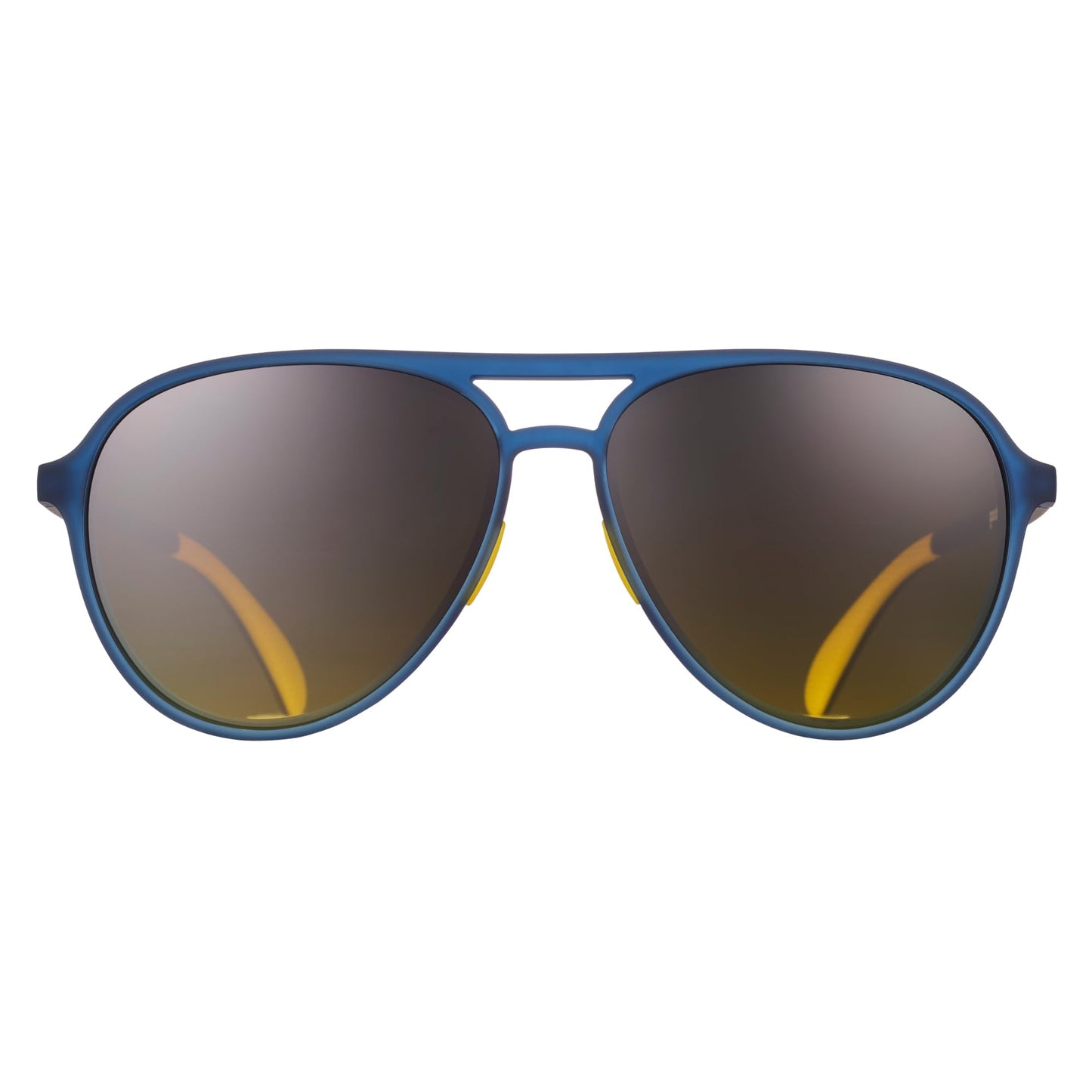 goodr Frequent Skymall Shoppers Polarized Aviator Sunglasses, Large Sized (Mach G), Navy Frame with Amber Gradient Lens, Dark to Light Tint, UV400