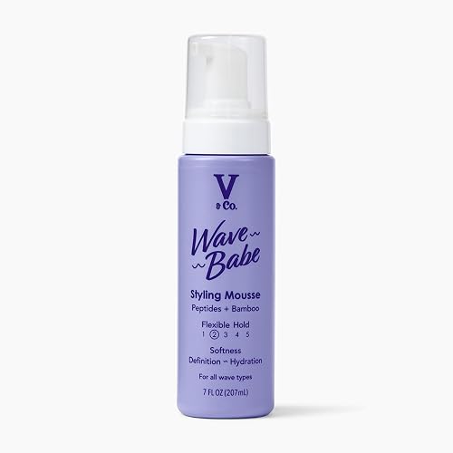 V&Co. Wave Babe Styling Mousse - Hair Mousse for Wavy Hair, Frizz Control & Volume - Lightweight Flexible Hold,Hydrating Hair Styling Product