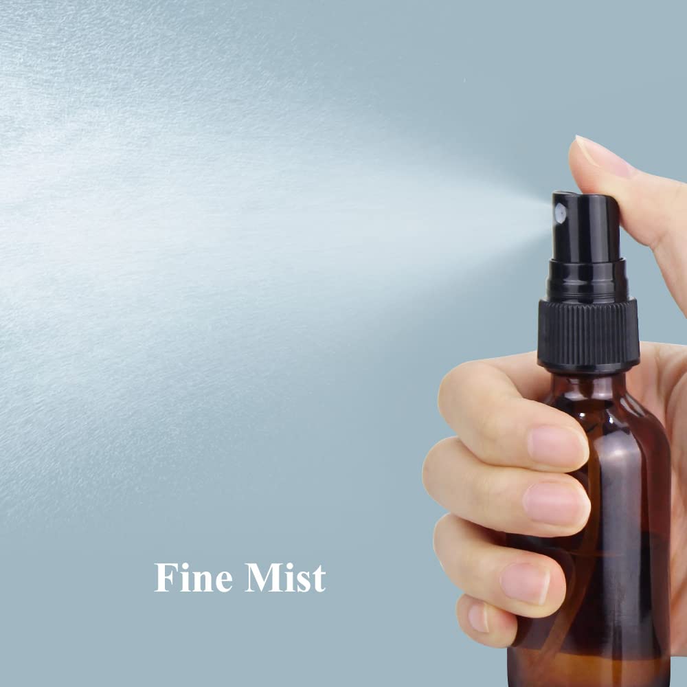 Wedama Spray Bottle, 2 oz Fine Mist Glass Spray Bottles, Little Refillable Liquid Containers for Watering Flowers Cleaning (16 Pack, Amber) Beauty and Personal Care Wedama